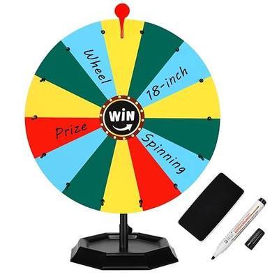 ZZM 18-inch Desktop Prize Wheel, Prize Wheel Spinner with Retractable Octagonal Storage Base, Spinning Prize Wheel with 14 Customizable Zones, Suitable for Party Games, Family Games, Trade Show