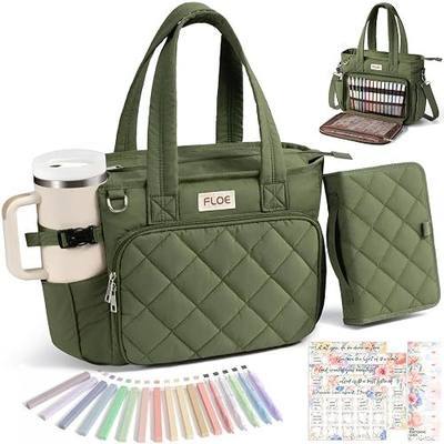 Large Bible Bag for Women, Bible Cover Case w/Study Supplies Journaling Kit | Puffer Bible Tote Bag Quilted Church Bag Carrying Case w/Shoulder Strap Bible Accessories, Christmas Christian Gift for Women