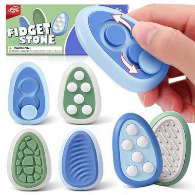 Fidget Toys Adults Stress Relief: 4 Pack Fidget Stone - Sensory Calming Desk Toys for Teens Kids with ADHD Autism - Office Tension Relief Focus Tool