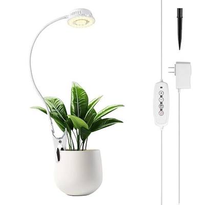 LORDEM Grow Lights for Indoor Plants, Clip-on Gooseneck Plant Lights for Indoor Growing,Full Spectrum LED Plant Light with 5 Dimming Levels,Auto On/Off Timer (6/8/12/16 Hrs),White,1 Pack
