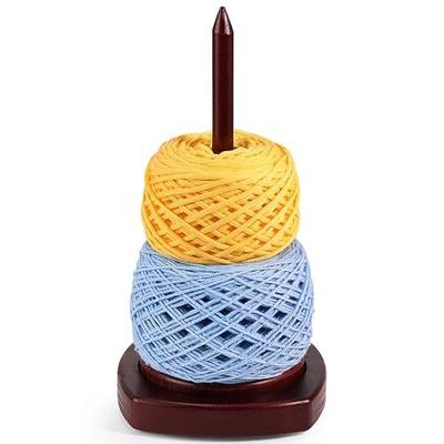 Etcokei Yarn Holder for Crocheting & Knitting, Wooden Yarn Spinner Large Size 25cm Crochet Holder, Easy Assembly Smooth Rotating with Anti-Slip Pads, Crochet Accessories Ideal Gift for Knitting Lovers