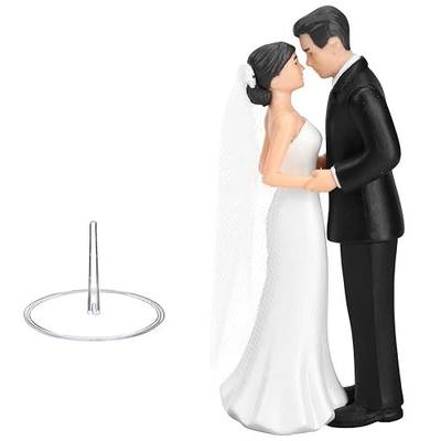 4.3” Traditional Bride and Groom Cake Toppers – Elegant Romantic Wedding Cake Vintage Couple Figurine, Pastel Novios Para Statue for Engagement, Anniversaries, Bridal Showers Parties, Party Decoration