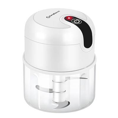 EASYSPEED Electric Garlic Chopper 1 Cup, Mini USB Charging Wireless Food Processor with 304 Stainless Steel, 3 Sharp Blades, Portable Kitchen Meat Grinder for Onion, Garlic, Ginger, Baby Food,White