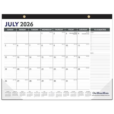 OuMuaMua Large Desk Calendar 2026-2027, 19 Months, 22" x 17" | Large Monthly Desktop & Wall Calenda from Jun 2026-Jun 2027, with Julian Date, To-Do List & Notes, for School Home Office