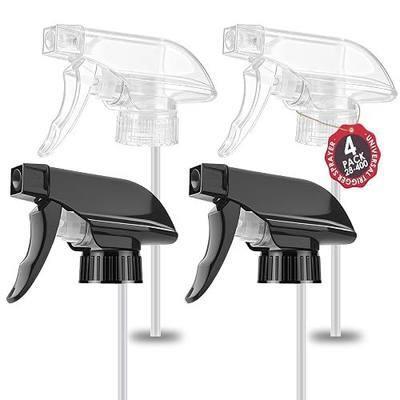 4 Pcs Black&Clear Spray Nozzle for Bottles, for Home and Garden Use | Spray Bottle Tops, Replacement Trigger Sprayer, Durable Plastic, Adjustable Length, 2 Spray Modes, Fits 8 Oz and 16 Oz Bottle