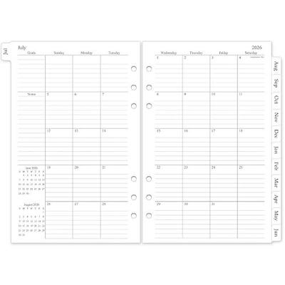 2026-2027 Monthly Planner Refill, A5 Medium Planner Inserts for 6 Holes, 5.5"x8.5", Jul. 2026 - Dec. 2027, 18 Monthly Calendars with Laminated Tabs, 6-Hole Punched