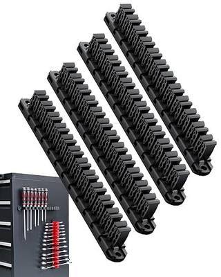 DEHOYI Magnetic Screwdriver and Wrench Organizer for Workshop, Garage | Heavy-Duty Tool Organizer for 48 pcs tools & Space-saving tool holder | Gift for father and boyfriend (4pcs)