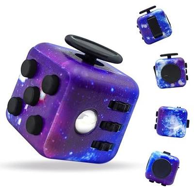 Fidget Toy Cube, Cube Fidget Anxiety Relief Toys for Adults and Kids, 6 Sided Cube Toy Fidget Hand-Held for Adults, Audible/Silent Fidget Toys Cubes for ADD/ADHD/OCD