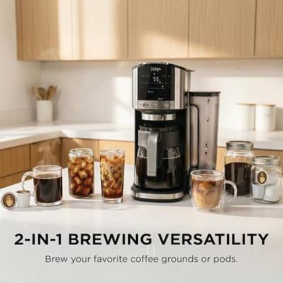 Ninja DualBrew Coffee Maker, Grounds & Pods, Stainless Steel, GP161 | Brew Classic, Rich, Over Ice, & Cold Brew, Brew Single-Serve Cup to Full 12-Cup Carafe