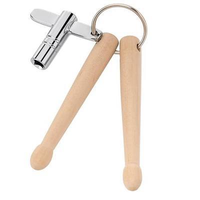 1 Pack Drum Key Keychain with Mini Drum Sticks, Drummer Gift Idea | Practical Tuning Tool, Professional Natural Wooden Drum Accessories Gifts for Drummers Percussionists