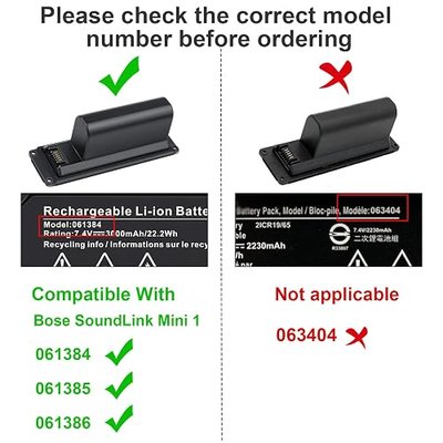 TREE.NB 7.4V 22.2Wh 061384 Battery for Bose Soundlink Mini I one Gen 1 Speaker US Version bateria para 413295 61385 61384 61386 63287 061384 061386 063287