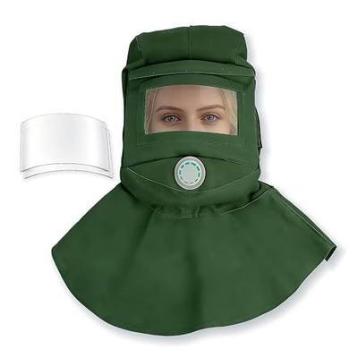 Blasting Hood Cap for Painting Dusting Grinding | Hardened PC Lenses Anti-Scratch & Scratch-Resistant Protective Gear Sand