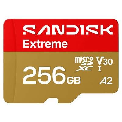 SANDISK 256GB Extreme microSD UHS-I Card - Up to 245MB/s Read Speed and 170MB/s Write Speed, 5.3K Video, 4K UHD Video, high-Performance for Action cams, Drones, Android Devices - SDSQXH9-256G-GZ6MA