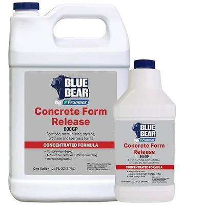 Blue Bear 800GP: Concrete Form and Mold Release Agent, High-Yield, 1 Qt | Non-Staining, Biodegradable Formula for Wood, Metal, Plastic, Styrene, Urethane, and Fiberglass; Clean Separation