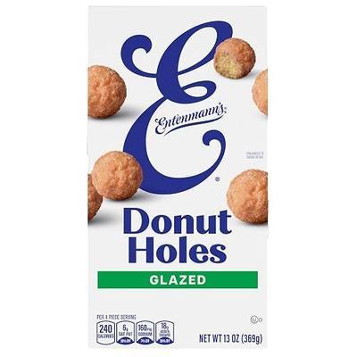 Entenmann's Pop’ems Glazed Donut Holes, Sugar Donut Bites, 13 oz Box | Kosher (OU Dairy)