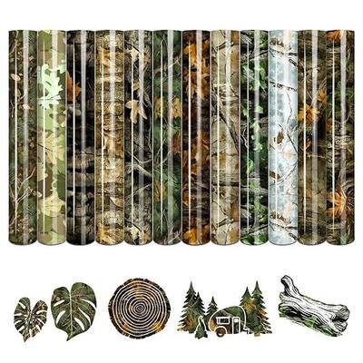 Tintnut Tree Leaf Heat Transfer Vinyl, 12 Sheets 12"x10" Iron on Vinyl | Nature inspired HTV sheets,easy cut & weed,stretch washable,works with iron & heat press for DIY apparel crafts