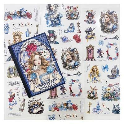 Journaling Stickers for Scrapbooking Supplies,18 Sheets Alice Scrapbook Sticker Book for Journaling, Junk Journal Supplies, Adults, Letters,Camera,Planner (Coastal)