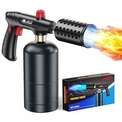 ARTFLAMM Powerful Propane Torch with Safety Lock, Cooking Blow Torch Gun with Adjustable Flame & Cooling vents Design, Kitchen Food Torch for Grill, Sous Vide, Charcoal Lighter (Tank Not Included)
