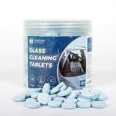 Coldcool Windshield Washer Tablets, 250-Pack Effervescent Car Glass Cleaning Tablets, Streak-Free Windshield Wiper Fluid Concentrate Replacement for All Vehicles