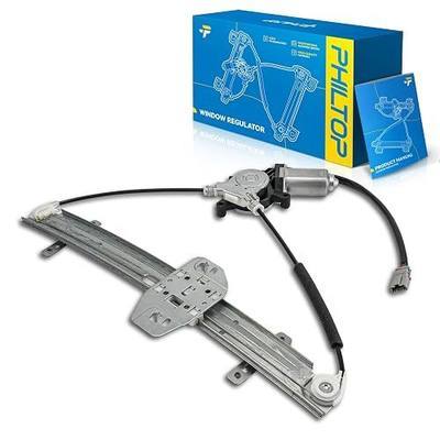 PHILTOP Front Left Power Window Regulator w/Motor Fit for Civic 2001-2005 | Front Left Driver Side Power Window Lifter for Honda Civic 2001 2002 2003 2004 2005 Replaces 741-742,72250S5DA06(4 Pins)
