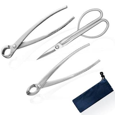 Bonsai Tools Set 3-Piece – Knob Cutter, Concave Cutter & Scissors for Trim | High-Carbon Steel, Ergonomic Non-Slip Grip, for Bonsai Tree Pruning & Shaping, Portable Storage Bag