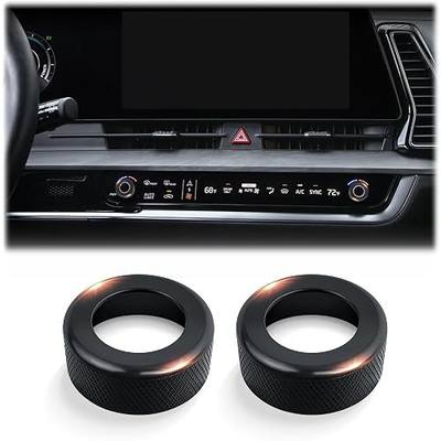 2PCS Aluminum Alloy Knob Cover Trim Set (Black) – Protective Knob Caps with Enhanced Grip, Interior Upgrade Accessories, Compatible with 2023-2025 Kia Sportage & Sportage Hybrid