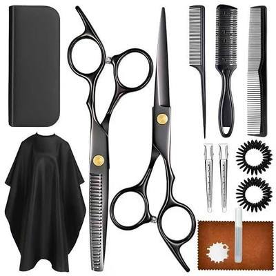 Hair Cutting Scissors Shears Kits, Professional Haircut Scissors Set with Thinning Shears, Stainless Steel Barber Scissors for Men, Women, Kids, Salon & Home Use