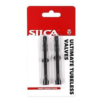 SILCA Ultimate Tubeless Valves – Aluminum High Flow Tubeless Presta Valve Stems – Insert Compatible Bicycle Tubeless Valves – 50mm – 2 Pack