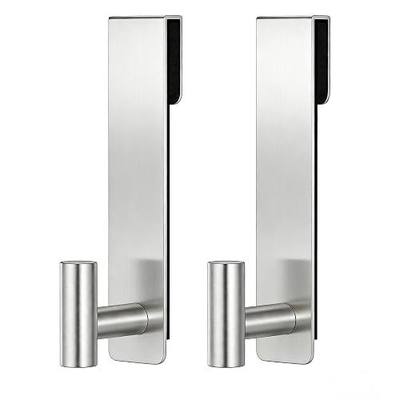 HUFEEOH Shower Towel Hooks, 7.5-Inch Extended Over Glass Shower Door Hanger for Towels & Robes, Rustproof Bathroom Towel Rack, 2-Pack (Silver, T Shape)