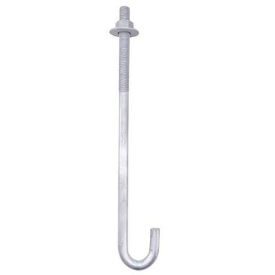 1/2” x 8” J Bolt Anchors (25 Pack) for Concrete with Nuts and Washers, Hot-Dip Galvanized