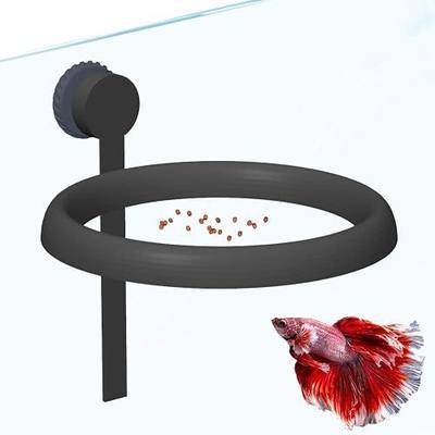 Magnetic Fish Feeding Ring, Aquarium Floating Feeder, Self-Adjusting to Water Level Fish Food Holder for Betta Goldfish Guppy Turtle