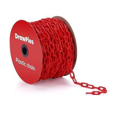 Red Plastic Chain Links, 164Ft Plastic Safety Chains | Large Plastic Chain Barrier, UV-resistant, for Crowd Control, Queue Lines, Parking Lots, Driveways, Fences, Decoration