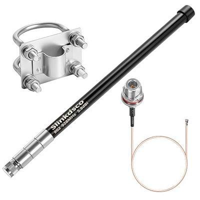 Waterproof 5.8dBi Meshtastic Lora 915MHz Solar Node/Repeaters/Module Devices Fiberglass Antenna(Black Colour) with N Male Connector & IPEX/u.fl Adapter Cable, Slinkdsco