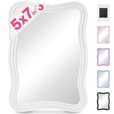 MR.MATE Magnetic Locker Mirror, 5x7 Small White Mirror for School Lockers | Real Glass Mirror with Strong Magnetic Backing, for Refrigerator Office Cabinet Bathroom Use, Locker Accessories for Girls