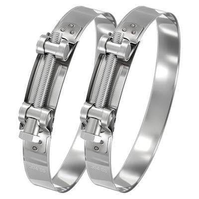 2 Pack 304 Stainless Steel T-Bolt Hose Clamps, Working Range 7.9" to 8.4"(201-213mm) Heavy Duty Turbo Intake Clamps, Metal Fuel Line Clamping for Turbo Tubes, Intercooler, Radiator