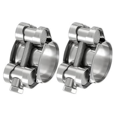 2 Packs 304 Stainless Steel T-Bolt Hose Clamps, Working Range 1" to 1.1"(26-28mm) Heavy Duty Turbo Intake Clamps, Metal Fuel Line Clamping for Turbo Tubes, Intercooler, Radiator