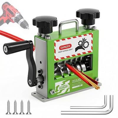 Manual Wire Stripping Machine, Drill Powered Hand Crank Wire Stripper Tool with 6 Channels 5 Blades, Fits 0.06"–0.67" Wires, Scrap Wire Stripping Machine for Scrap Copper Recycling | Drill Powered Hand Crank Wire Stripper Tool Fits 0.06"–0.67" Wires, Scrap Wire Stripping Machine for Scrap Copper Rec
