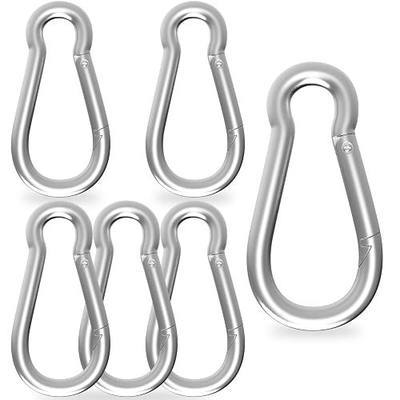 4.7 Inch Carabiner Clip Spring Snap Hook, 6 Pack M12 Heavy Duty Galvanized Steel Spring Snap Carabiner, Quick Link Keychain Clip for Keys Swing Set Camping Hiking Traveling (1000 lbs Capacity)