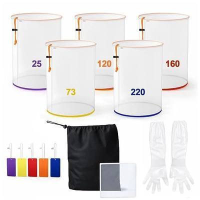 5 Gallon All-Mesh Filter Bags Set, Bubble Bags for Hash, Includes Filter Screen, Storage Pouch, Gloves, Reusable Nylon Strainer Bags for Hydroponics Gardening, Tea, Juice (25-220 Microns)