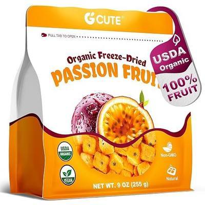Organic Freeze Dried Passion Fruit Chunks, 9oz/255g | No Additives, Non-GMO, Gluten-Free & Unsweetened | Crunchy Dehydrated Fruits for Smoothies, Baking, Tea, Desserts & Natural Healthy Dry Snacks