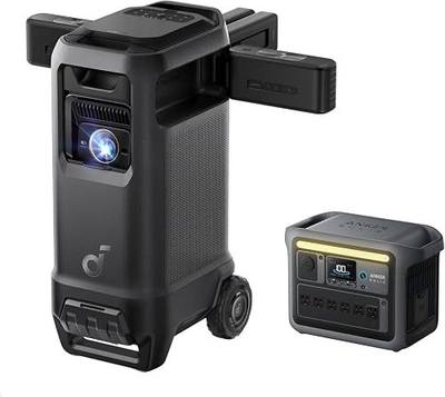 soundcore Nebula X1 Pro with SOLIX C1000 Power Station, 4K Laser | 3,500 ANSI Lumens, 7.1.4 Spatial Sound, Dolby Atmos, Optical Zoom, 56,000:1 Contrast, for Indoor and Outdoor