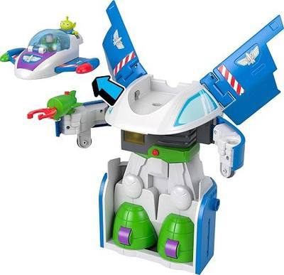Fisher-Price Imaginext Transforming Buzz Lightyear Ship Toy Vehicle with Lights, Sounds,3-inch Action Figures, Launcher and Projectiles
