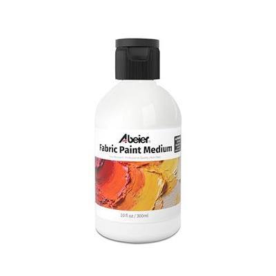 ABEIER Fabric Medium for Acrylic Paint, 10 oz, Textile Painting Medium | 1:1 ratio, soft flexible finish, less cracking, improves adhesion, for wearable and textile crafts