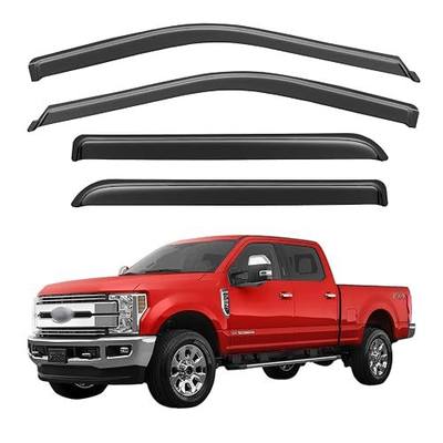 Window Visors Rain Guards for 2017-2026 Ford F250 F350 F450 F550 Super Duty SuperCrew, Out-Channel Window Vent Wind Deflectors Visors Shades for 17-26 F-250~F-550 SD Crew Cab, for Full-Size Cabs