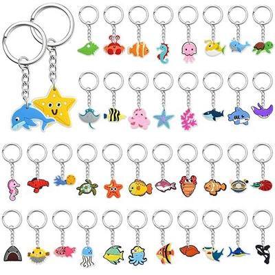 Cute Keychains Bulk, Keychain Charms Key Chain Trinkets Backpack Charms Accessories Keyring for Classroom Prizes