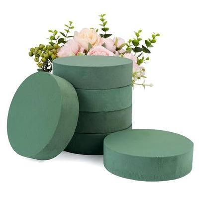 GNRZZT 6Packs 7.8"W x 1.57"H Round Floral Foam Blocks, Green Foam Wet & Dry | Green Foam for Fresh and Artificial Flowers, Flower Foam for Wedding, Birthdays, Pary, Home Decorations