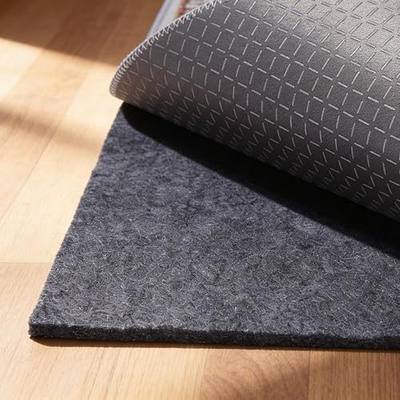 Non-Slip Rug Pad 6' x 9' – Felt & Rubber Underlay in Dark Gray, Waterproof & Grippy for Hardwood, Tile, Laminate Floors, Prevents Slipping & Bunching
