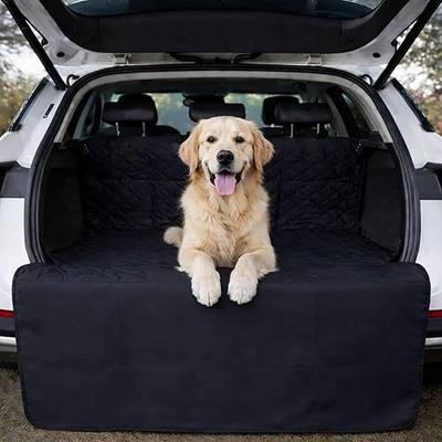 Waterproof SUV Dog Cargo Liner Mat - Heavy Duty Pet Seat Cover for SUV Sedan Van, Non-Slip Back Trunk Protector with Bumper Guard, Large Universal Fit (Black) (CHBX-D-01)