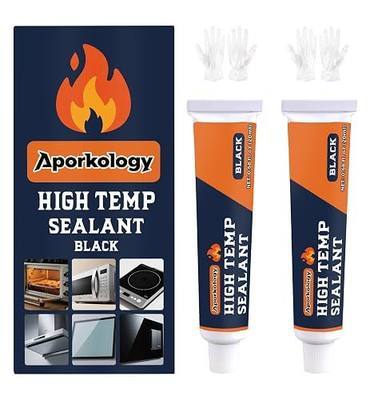 High Heat Glue Black Silicone Sealant 0.68 Fl.oz Heat Resistant Glue for Microwave Ovens, Appliance Glass & Microcrystalline Panels(20ml*2)