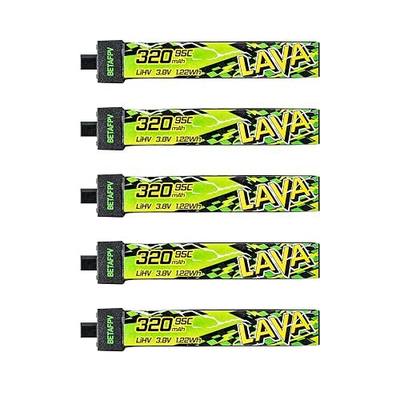 BETAFPV 5pcs Lava II 1S 320mAh LiHV Battery 3.8V 95C with BT2.0 Connector | Upgraded Z-Folding technology, Compatible with 1S Tiny Whoop Drone Quadcopter like Cetus FPV Kit, Air65, Meteor65 Pro